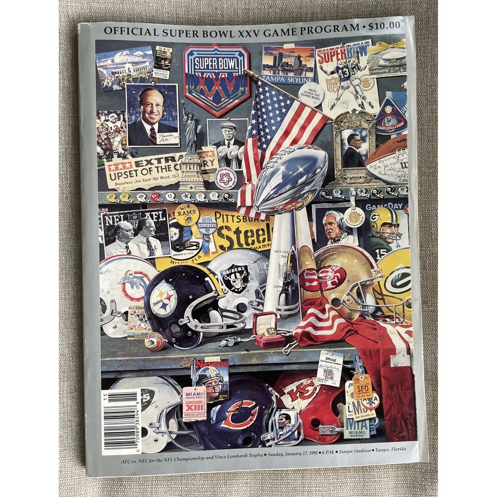 Super Bowl XXV Official Game Program 1991 New York Giants vs Buffalo Bills